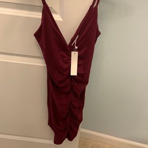 Night out dress maroon size womens small velvet soft material
